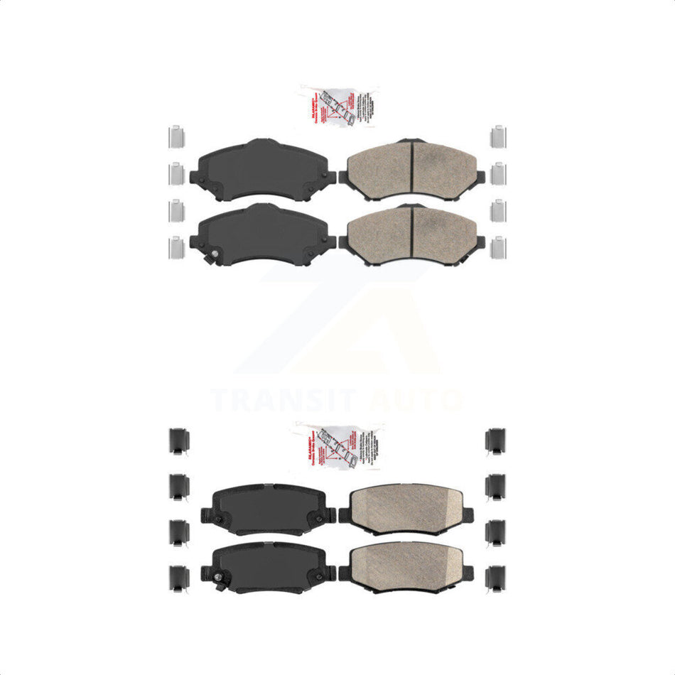 AmeriBRAKES Front Rear Ceramic Disc Brake Pads Kit For Jeep Wrangler Liberty Dodge Nitro JK KNF-100533