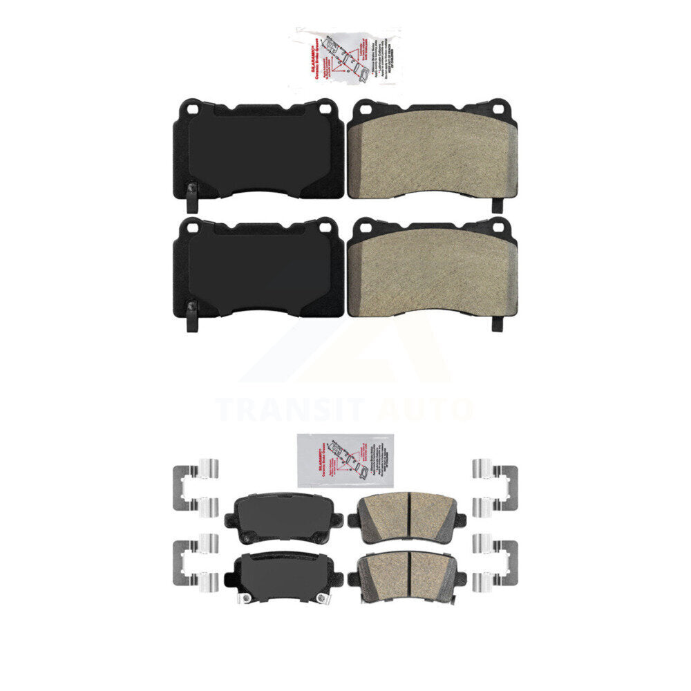 Front Semi-Metallic Rear Ceramic Disc Brake Pads Kit For Buick Regal Saab 9-5 KNF-100619