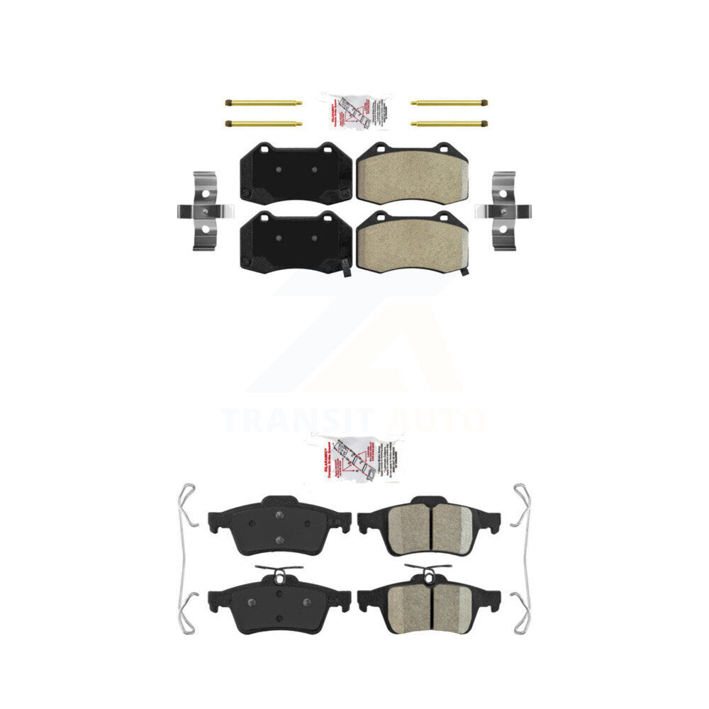 Front Semi-Metallic Rear Ceramic Disc Brake Pads Kit For 2008-2010 Chevrolet Cobalt SS KNF-100640