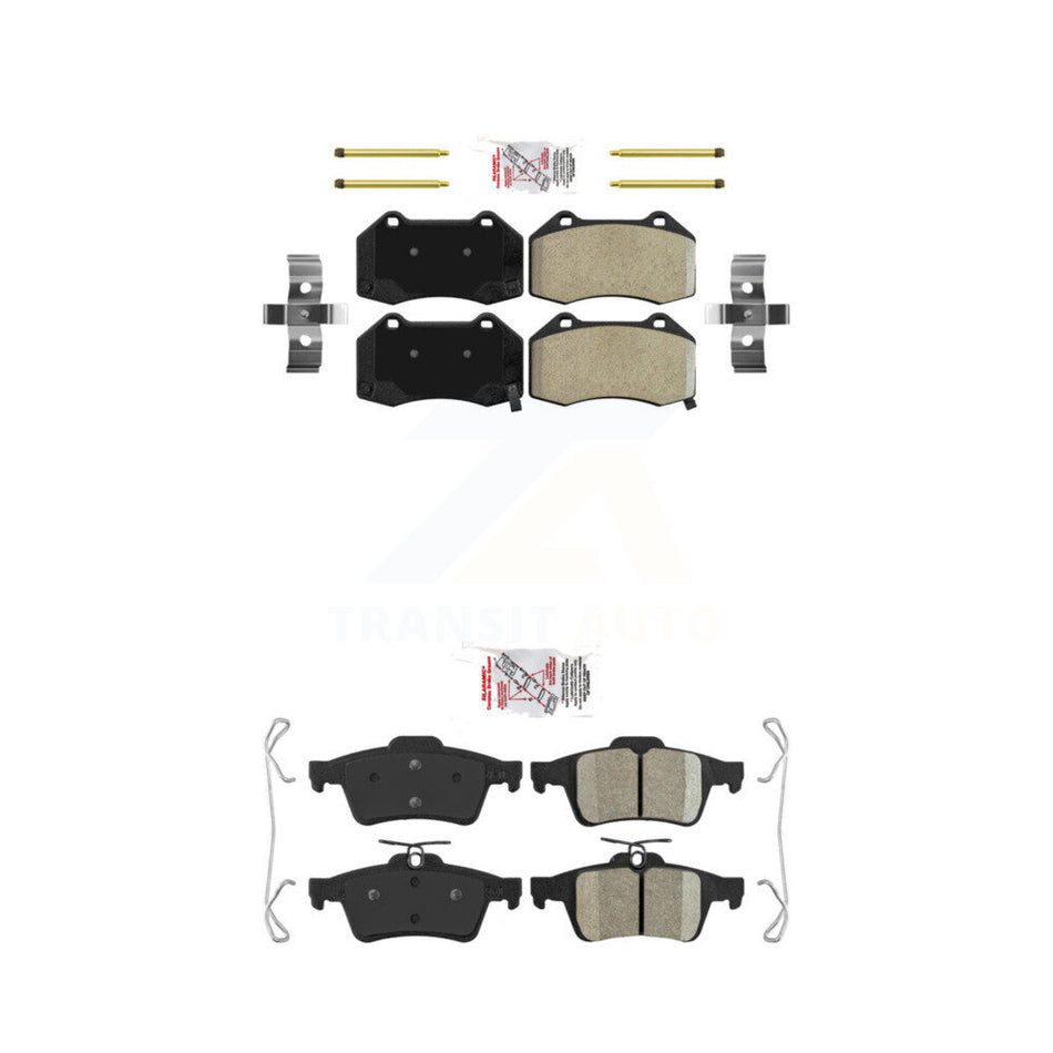 Front Semi-Metallic Rear Ceramic Disc Brake Pads Kit For 2008-2010 Chevrolet Cobalt SS KNF-100640