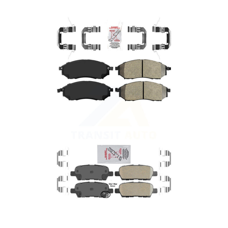 Front Semi-Metallic Rear Ceramic Disc Brake Pads Kit For INFINITI Nissan Murano G37 G35 KNF-100707