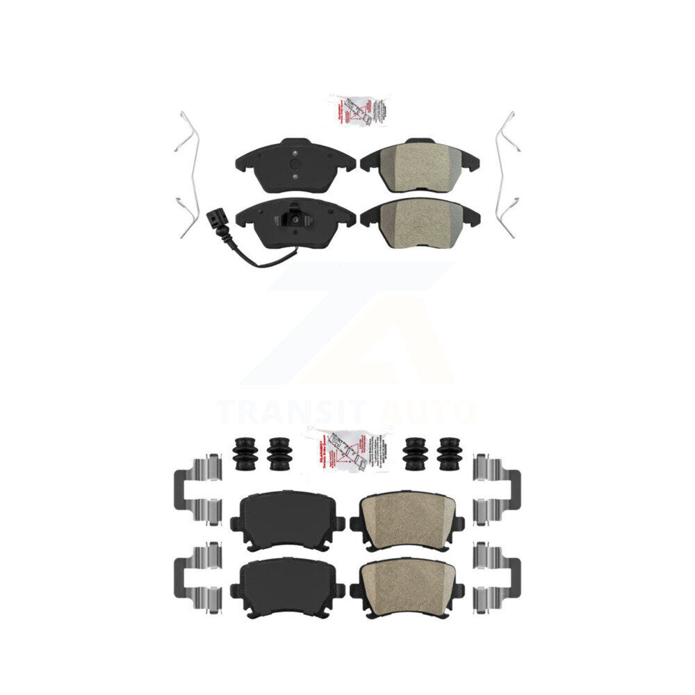 Front Semi-Metallic Rear Ceramic Disc Brake Pads Kit For Volkswagen Jetta Rabbit Audi CC KNF-100716