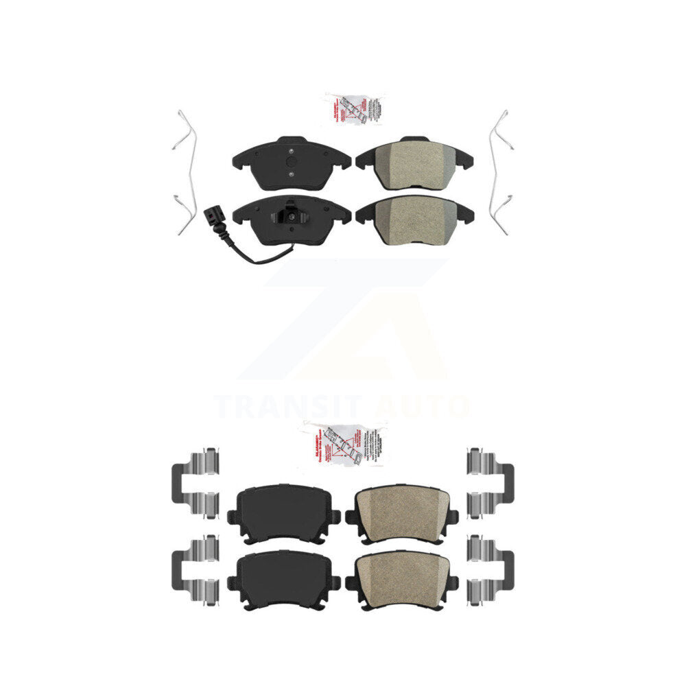 Front Semi-Metallic Rear Ceramic Disc Brake Pads Kit For Volkswagen Jetta Rabbit Audi CC KNF-100717