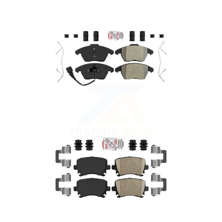 Front Semi-Metallic Rear Ceramic Disc Brake Pads Kit For Volkswagen Jetta Rabbit Audi CC KNF-100718