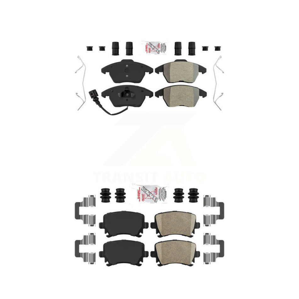 Front Semi-Metallic Rear Ceramic Disc Brake Pads Kit For Volkswagen Jetta Rabbit Audi CC KNF-100718