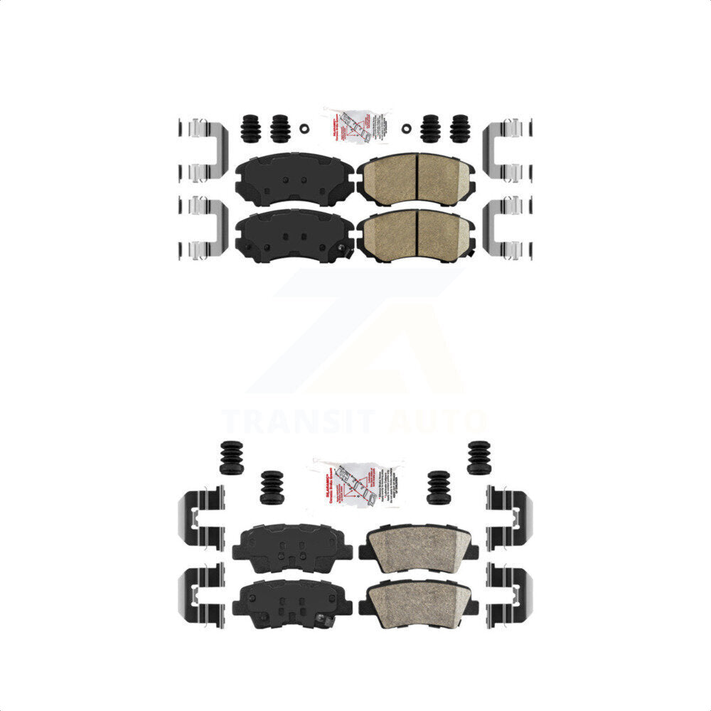 AmeriBRAKES Front Rear Ceramic Disc Brake Pads Kit For 2010 Hyundai Elantra Sedan From 03 23 10 KNF-100768