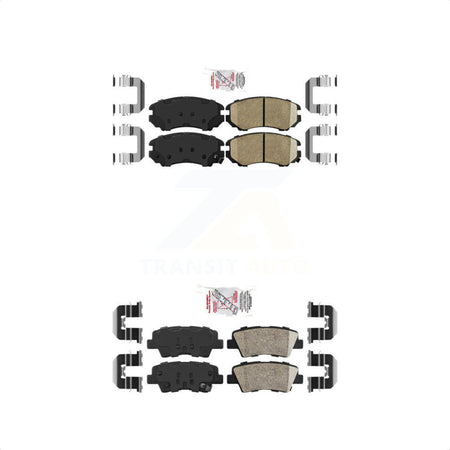 AmeriBRAKES Front Rear Ceramic Disc Brake Pads Kit For 2010 Hyundai Elantra Sedan From 03 23 10 KNF-100771