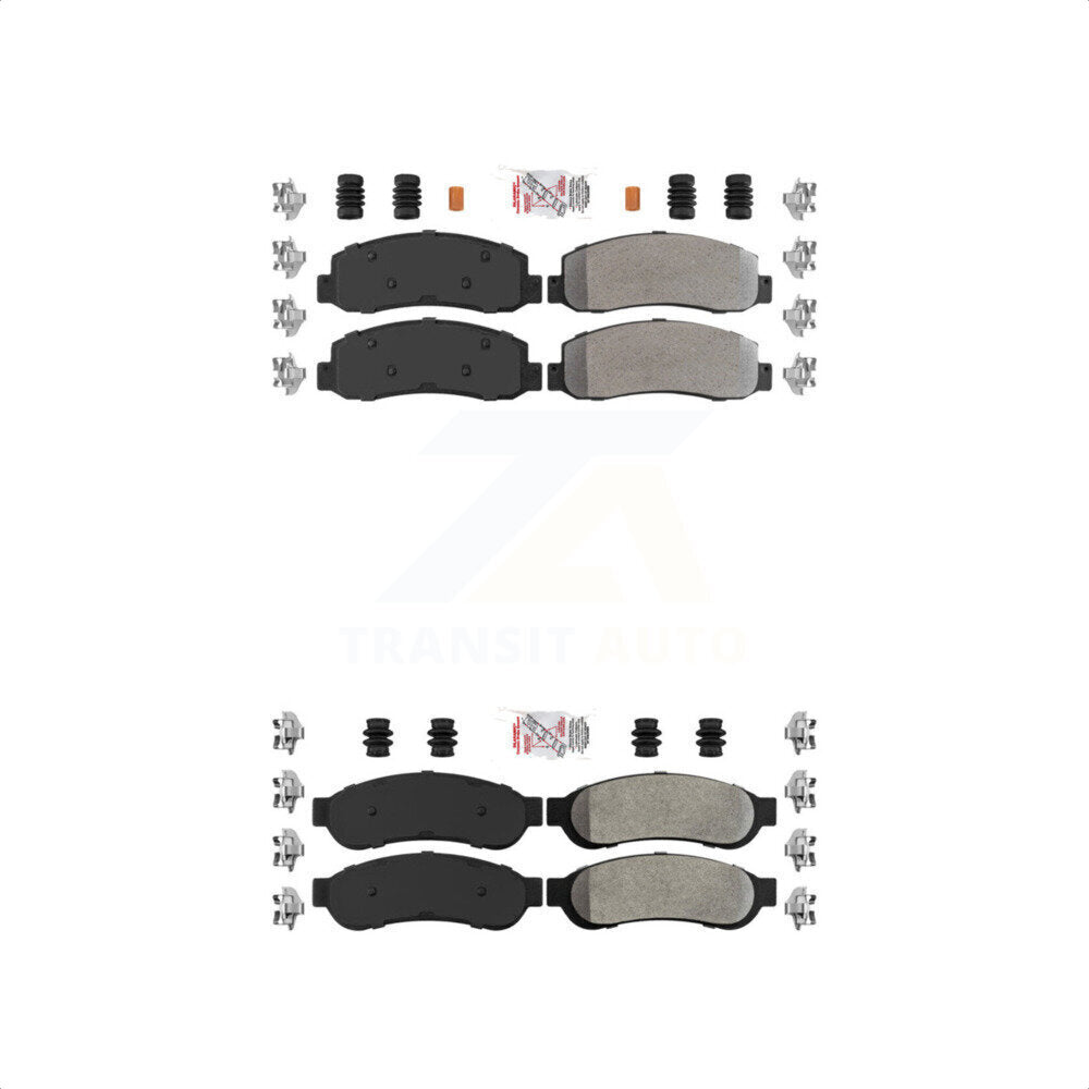 AmeriBRAKES Front Rear Semi-Metallic Disc Brake Pads Kit For 2005-2007 Ford F-350 Super Duty With Dual Wheels KNF-100816