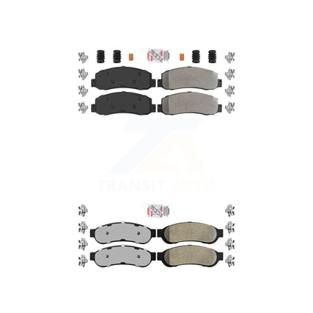 Front Rear Semi-Metallic Disc Brake Pads Kit For Ford F-350 Super Duty KNF-100817