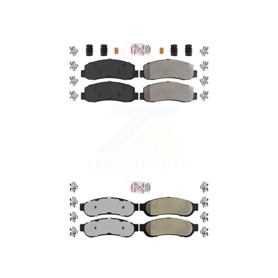 Front Rear Semi-Metallic Disc Brake Pads Kit For Ford F-350 Super Duty KNF-100817