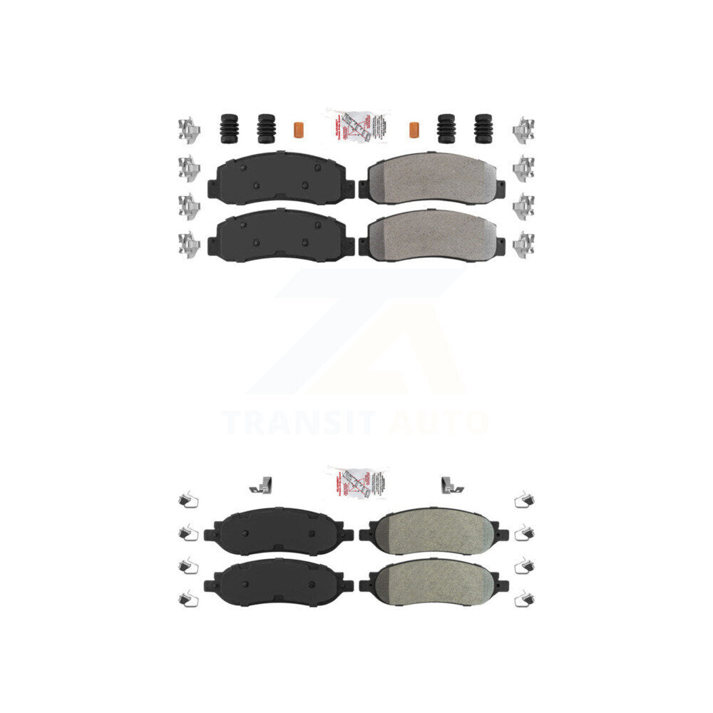 Front Rear Semi-Metallic Disc Brake Pads Kit For 2005-2007 Ford F-350 Super Duty F-250 KNF-100818