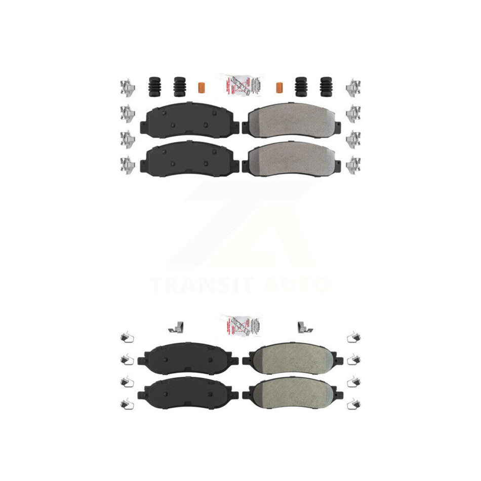 Front Rear Semi-Metallic Disc Brake Pads Kit For 2005-2007 Ford F-350 Super Duty F-250 KNF-100818