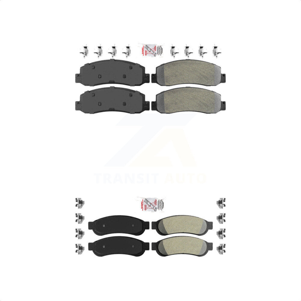 AmeriBRAKES Front Rear Semi-Metallic Disc Brake Pads Kit For Ford F-250 Super Duty F-350 F-450 KNF-100820