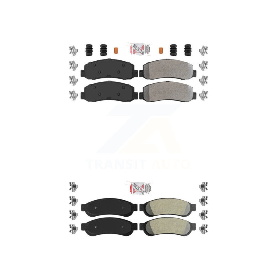 Front Rear Semi-Metallic Disc Brake Pads Kit For Ford F-250 Super Duty F-350 F-450 KNF-100822