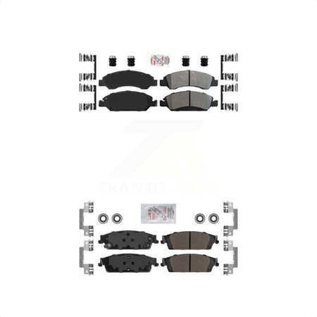 AmeriBRAKES Front Rear Semi-Metallic Disc Brake Pads Kit For Chevrolet Silverado 1500 GMC Sierra Tahoe Suburban Yukon Cadillac XL Escalade ESV LD Limited KNF-100860