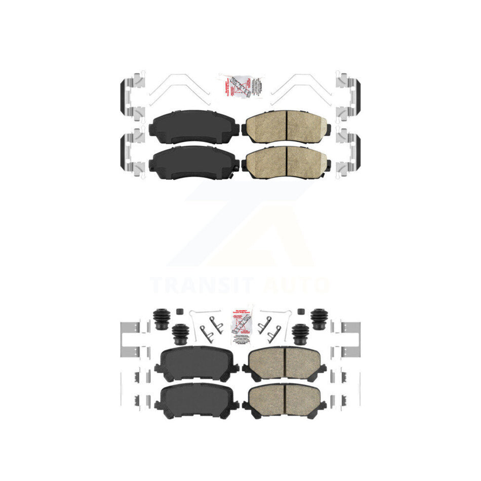Front Rear Ceramic Disc Brake Pads Kit For 2019-2024 Honda Passport KNF-100877