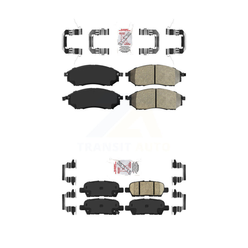 Front Semi-Metallic Rear Ceramic Disc Brake Pads Kit For INFINITI Nissan Murano G37 G35 KNF-100916