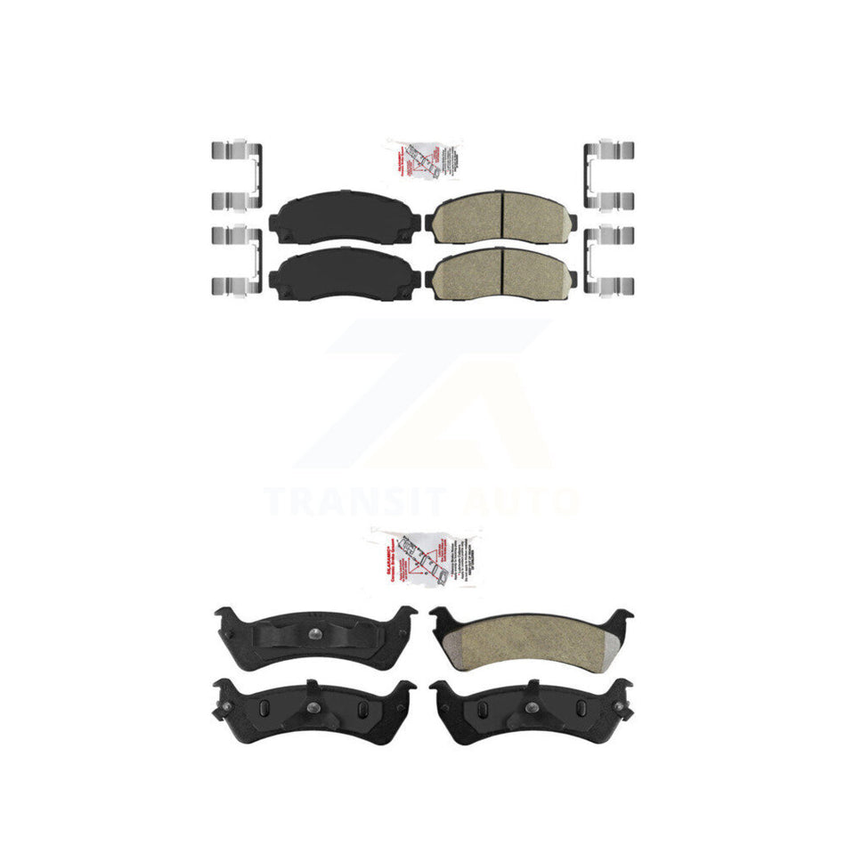 Front Ceramic Rear Semi-Metallic Disc Brake Pads Kit For Ford Explorer Sport KNF-100932