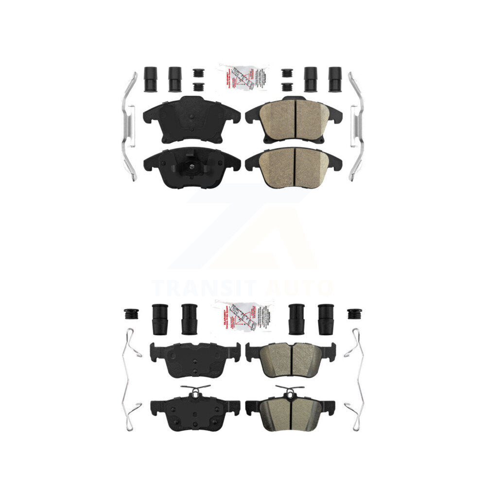 Front Ceramic Rear Semi-Metallic Disc Brake Pads Kit For Ford Fusion Lincoln MKZ SSV KNF-100944