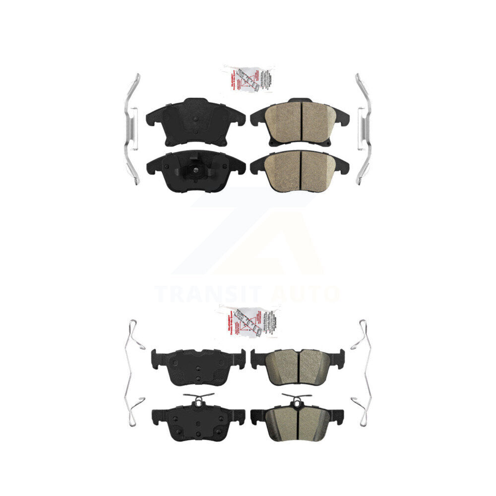 Front Ceramic Rear Semi-Metallic Disc Brake Pads Kit For Ford Fusion Lincoln MKZ SSV KNF-100945
