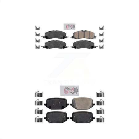 AmeriBRAKES Front Rear Ceramic Disc Brake Pads Kit For 2020-2023 Lincoln Aviator With 345mm Diameter Rotor KNF-100961