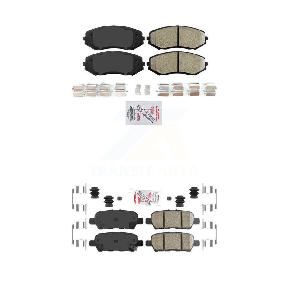 Front Semi-Metallic Rear Ceramic Disc Brake Pads Kit For 2009-2013 Suzuki Grand Vitara KNF-100977