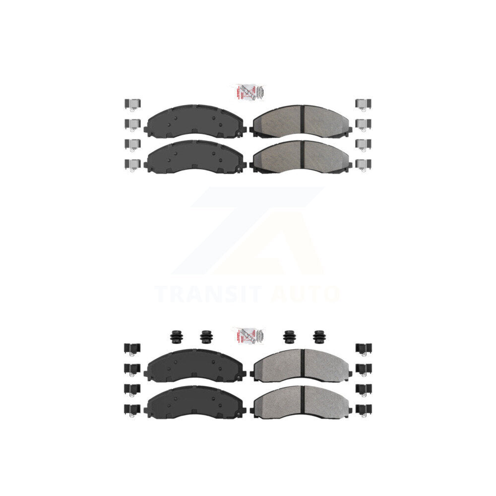 Front Rear Semi-Metallic Disc Brake Pads Kit For Ford F-450 Super Duty F-550 F-600 KNF-100987
