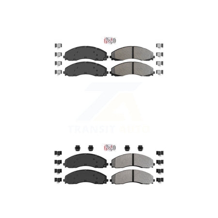 Front Rear Semi-Metallic Disc Brake Pads Kit For Ford F-450 Super Duty F-550 F-600 KNF-100987