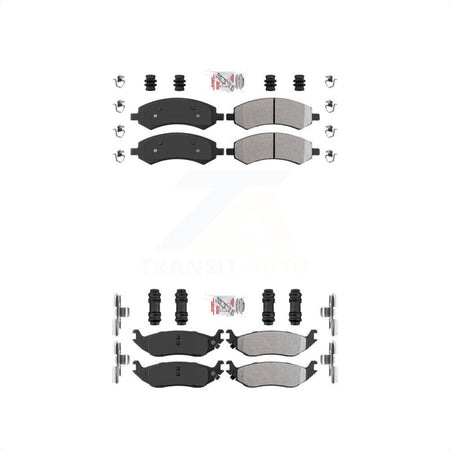 AmeriBRAKES Front Rear Semi-Metallic Disc Brake Pads Kit For Ram 1500 Dodge Classic Durango Chrysler Aspen KNF-101003