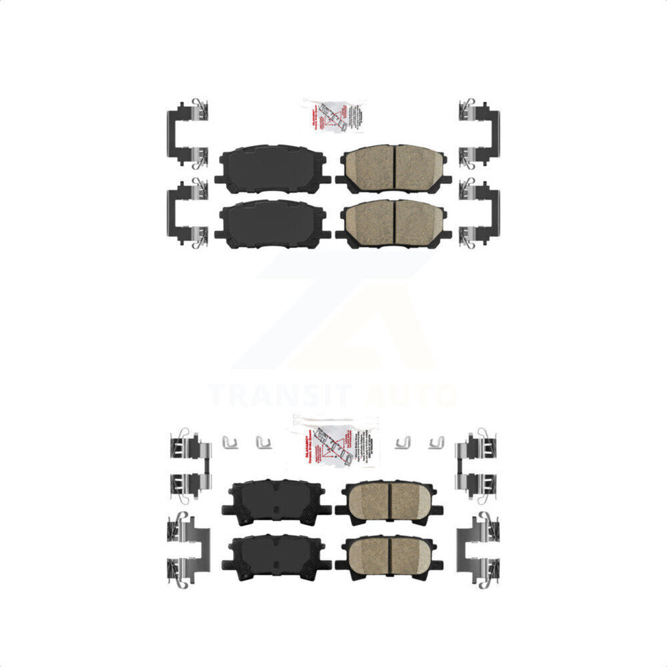 AmeriBRAKES Front Rear Ceramic Disc Brake Pads Kit For Lexus Toyota Highlander RX350 RX330 RX400h KNF-101032