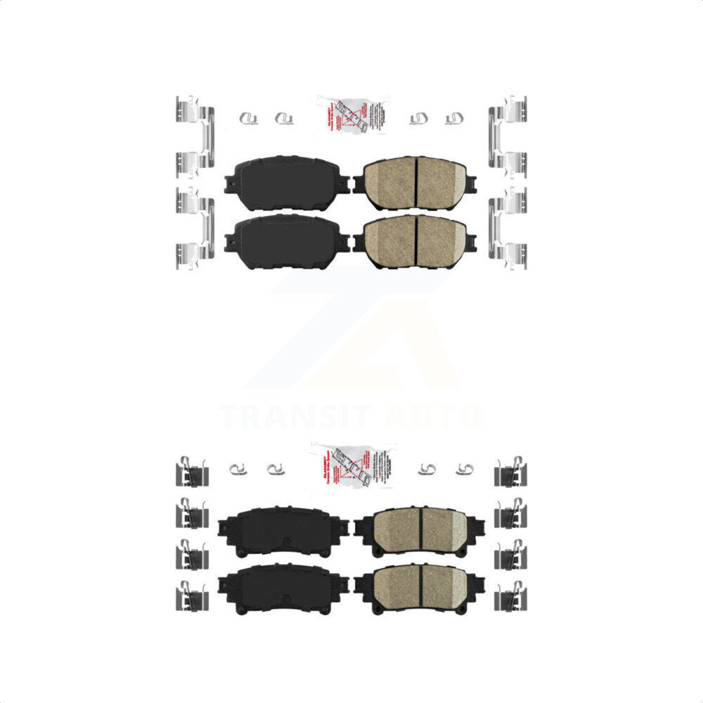 AmeriBRAKES Front Rear Ceramic Disc Brake Pads Kit For 2014 Lexus IS250 C F Sport KNF-101060