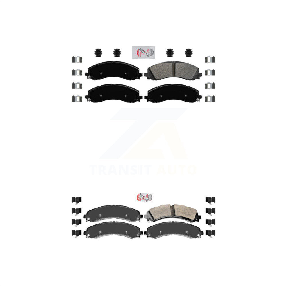 AmeriBRAKES Front Rear Semi-Metallic Disc Brake Pads Kit For 2019-2022 Ram 3500 With Dual Wheels KNF-101076