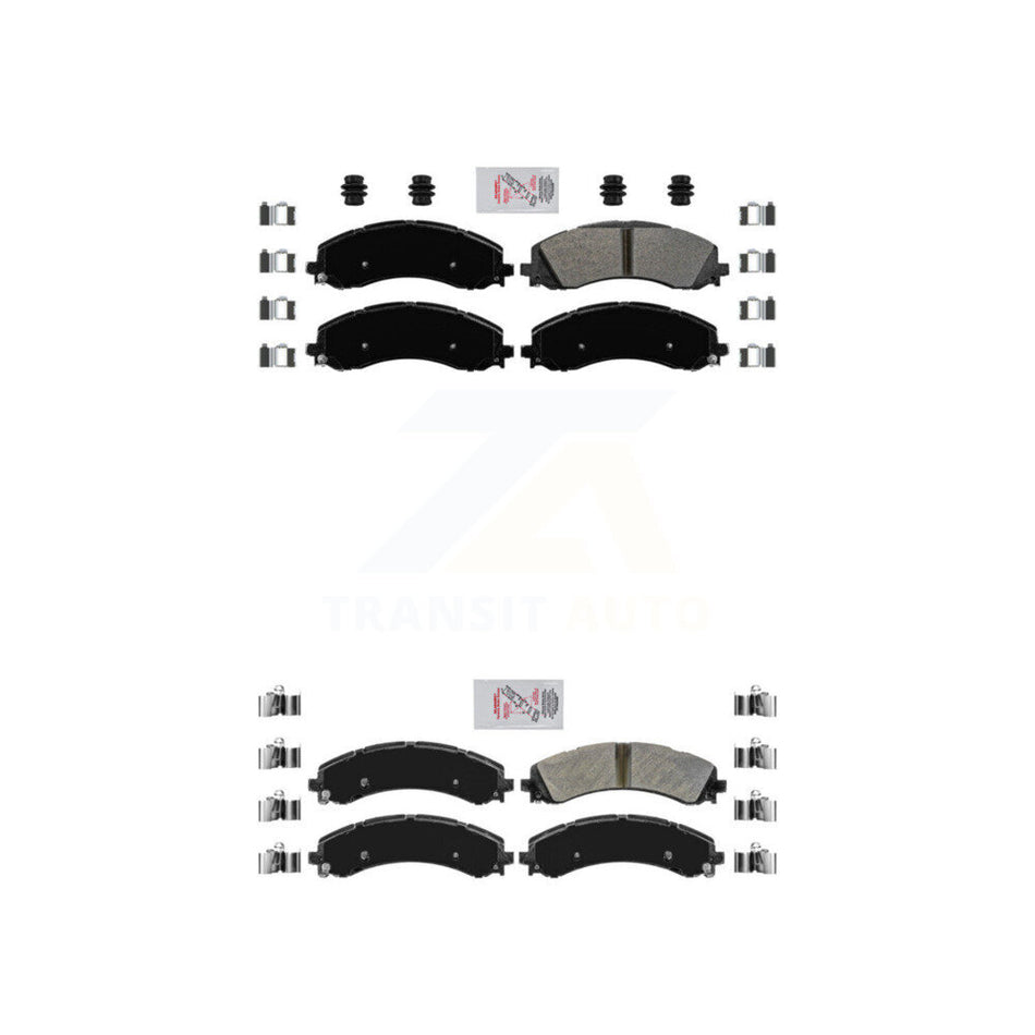 Front Rear Semi-Metallic Disc Brake Pads Kit For 2019-2022 Ram 3500 With Dual Wheels KNF-101079
