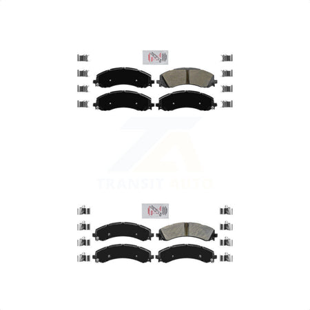 AmeriBRAKES Front Rear Semi-Metallic Disc Brake Pads Kit For 2019-2022 Ram 3500 With Dual Wheels KNF-101083