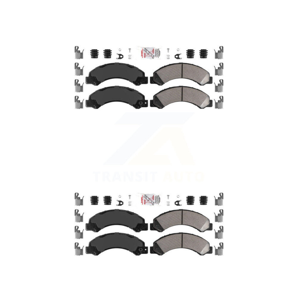 Front Rear Semi-Metallic Disc Brake Pads Kit For 2012-2018 Hino 155 14500lbs GVW KNF-101090