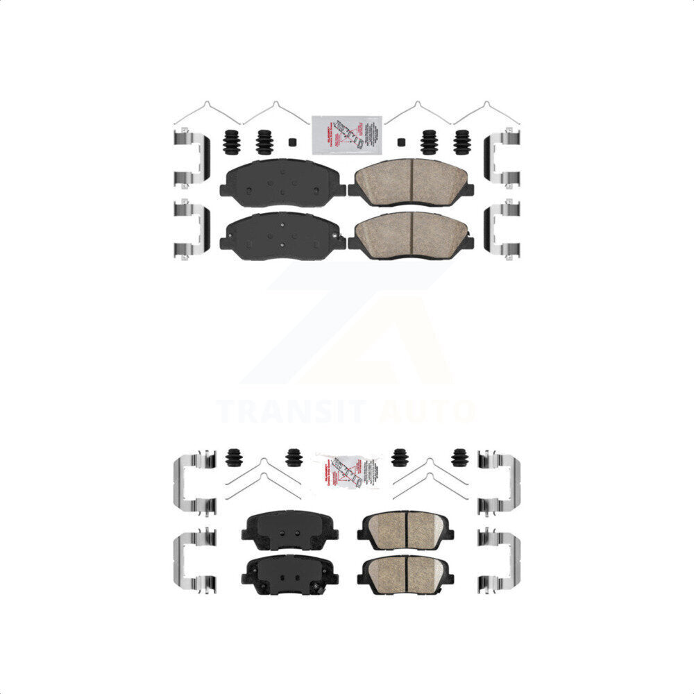 AmeriBRAKES Front Rear Ceramic Disc Brake Pads Kit For Hyundai Santa Fe XL KNF-101097