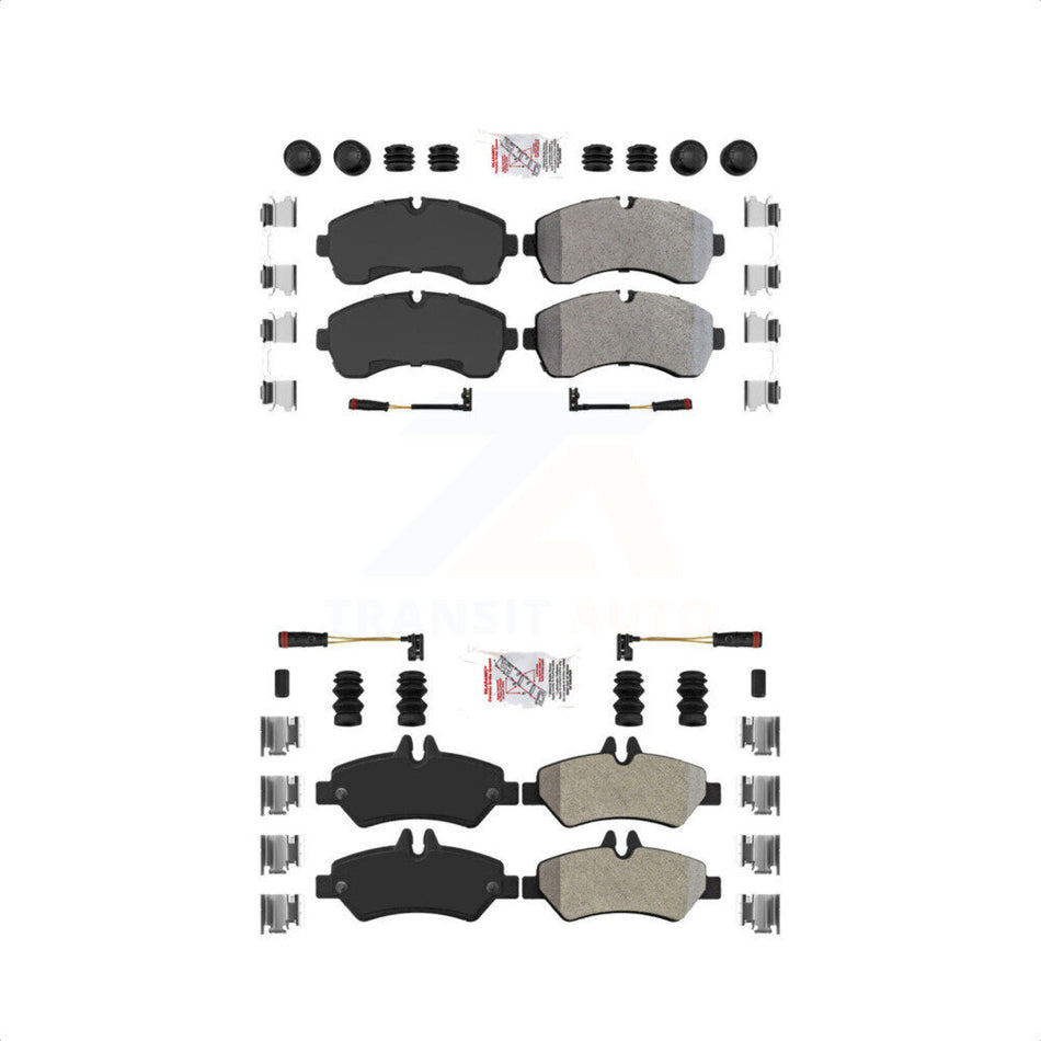 AmeriBRAKES Front Rear Semi-Metallic Disc Brake Pads Kit For Sprinter 3500 Freightliner Dodge Mercedes-Benz KNF-101099