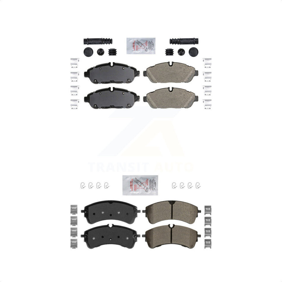 AmeriBRAKES Front Rear Semi-Metallic Disc Brake Pads Kit For Ford Transit-350 HD Transit-150 Transit-250 Axle w/ 6 Hole 132mm Bolt Circle Dia KNF-101140