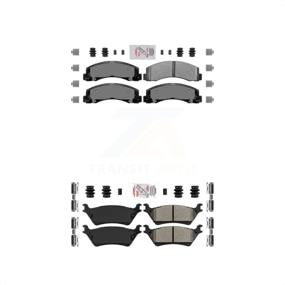 AmeriBRAKES Front Rear Semi-Metallic Disc Brake Pads Kit For 2018-2020 Ford F-150 With Manual Parking KNF-101177