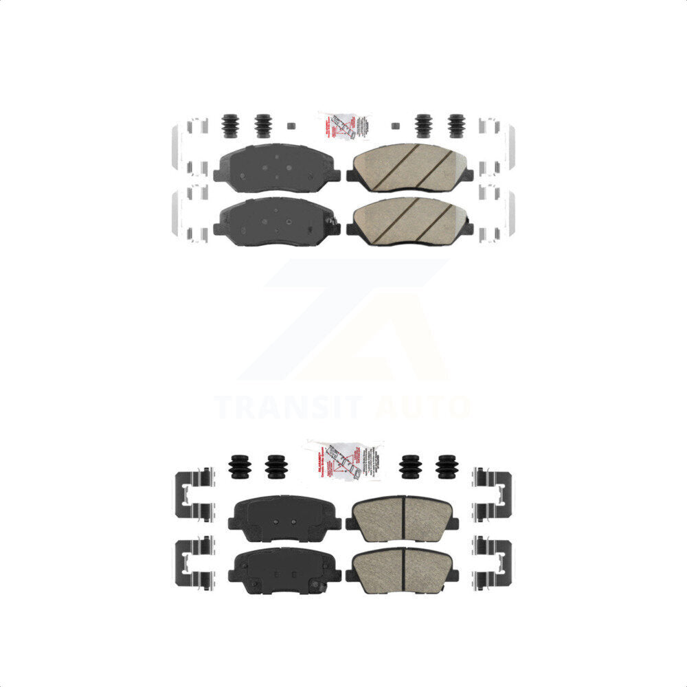 AmeriBRAKES Front Rear Ceramic Disc Brake Pads Kit For Kia Sedona Hyundai Santa Fe Entourage Genesis Borrego XL KNF-101192