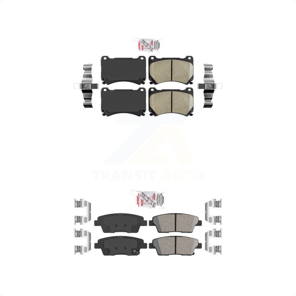 AmeriBRAKES Front Rear Ceramic Disc Brake Pads Kit For Hyundai Genesis KNF-101196