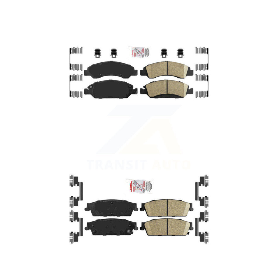 Front Rear Ceramic Disc Brake Pads Kit For Chevrolet GMC Sierra 1500 Silverado Avalanche KNF-101250