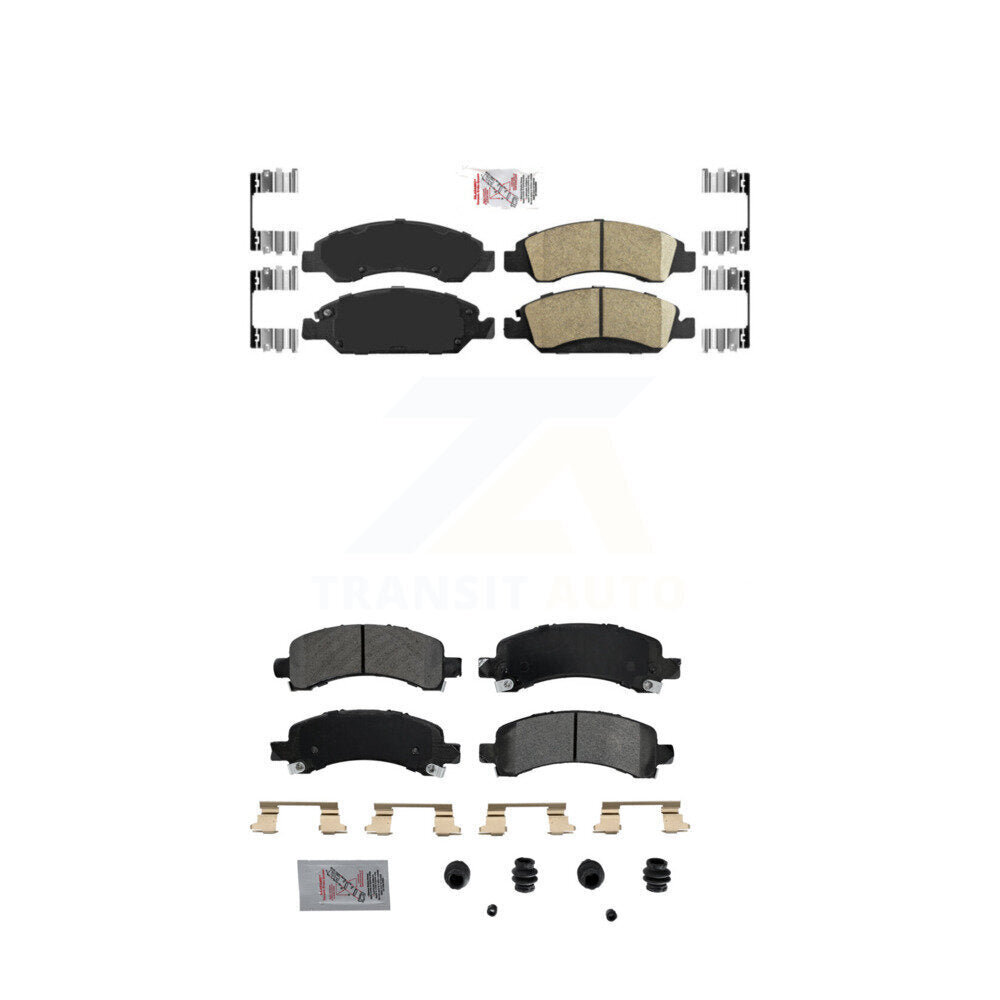 Front Ceramic Rear Semi-Metallic Disc Brake Pads Kit For Chevrolet Express 1500 GMC KNF-101257