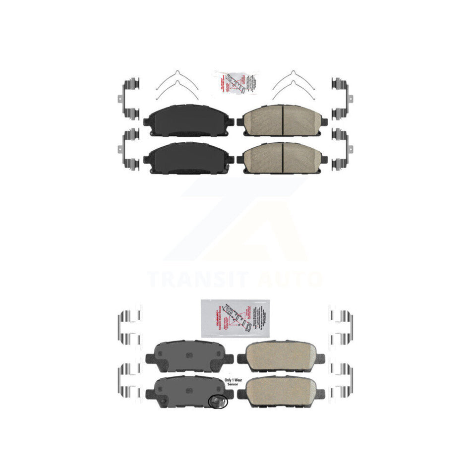 AmeriBRAKES Front Rear Ceramic Disc Brake Pads Kit For Nissan Quest X-Trail KNF-101303