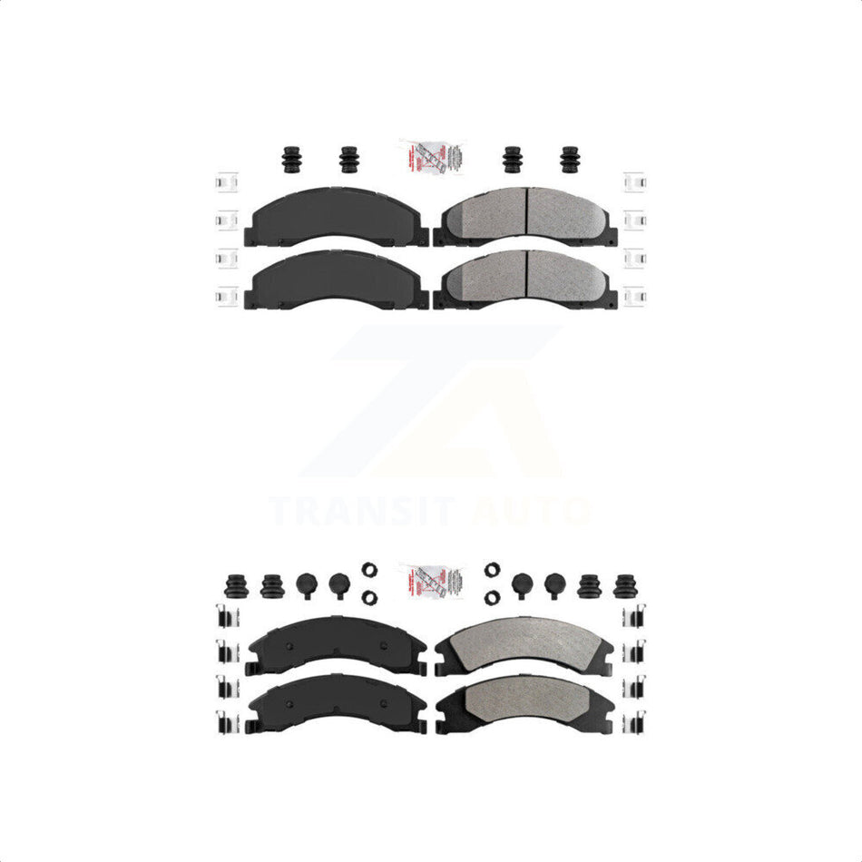 AmeriBRAKES Front Rear Semi-Metallic Disc Brake Pads Kit For Ford E-350 Super Duty E-250 E-150 E-450 Econoline KNF-101306