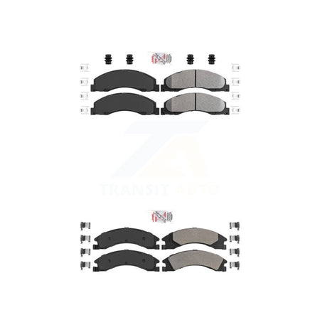 Front Rear Semi-Metallic Disc Brake Pads Kit For Ford E-350 Super Duty E-250 E-150 E-450 KNF-101307