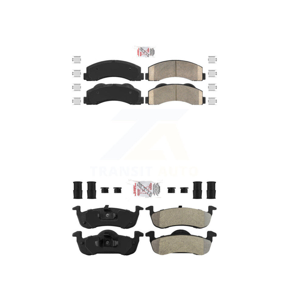 Front Ceramic Rear Semi-Metallic Disc Brake Pads Kit For Ford Expedition Lincoln KNF-101367