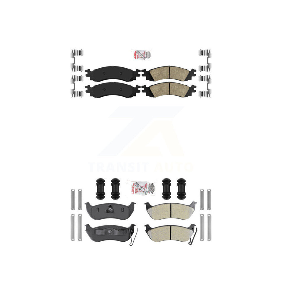 Front Ceramic Rear Semi-Metallic Disc Brake Pads Kit For Ford Explorer Sport Trac Mercury KNF-101378