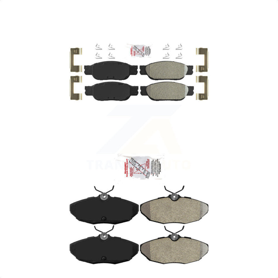 AmeriBRAKES Front Rear Semi-Metallic Disc Brake Pads Kit For Lincoln LS Ford Thunderbird Jaguar S-Type KNF-101435