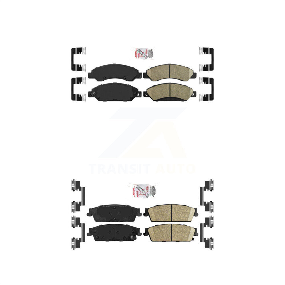 AmeriBRAKES Front Rear Ceramic Disc Brake Pads Kit For 2007 Chevrolet Tahoe GMC Suburban 1500 Yukon Cadillac Avalanche XL Escalade ESV EXT KNF-101447